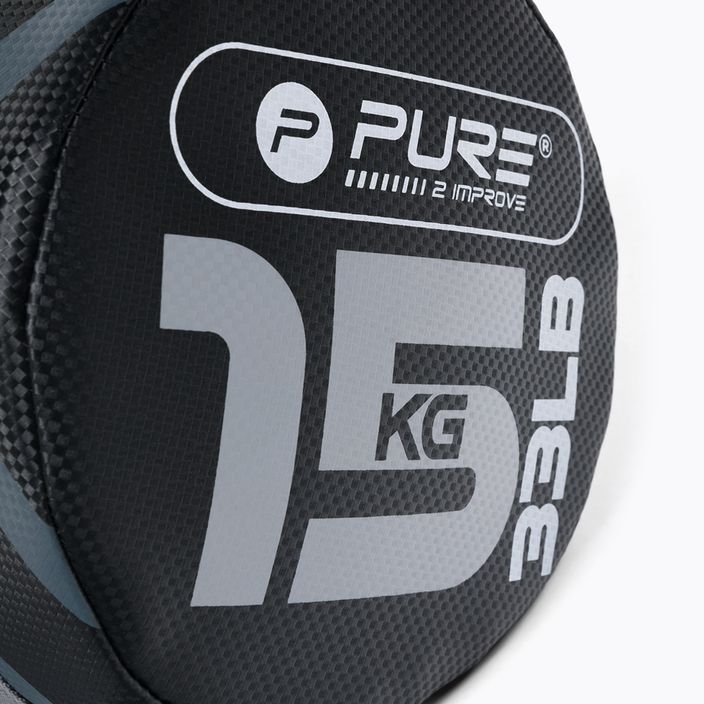 15-килограмова тренировъчна чанта Pure2Improve Power Bag сива/черна P2I201730 3