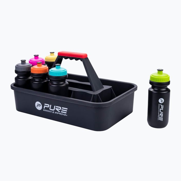 Бидони + кошница за бидони Pure2Improve Sportbottle Crate 12 бр. многоцветен 4