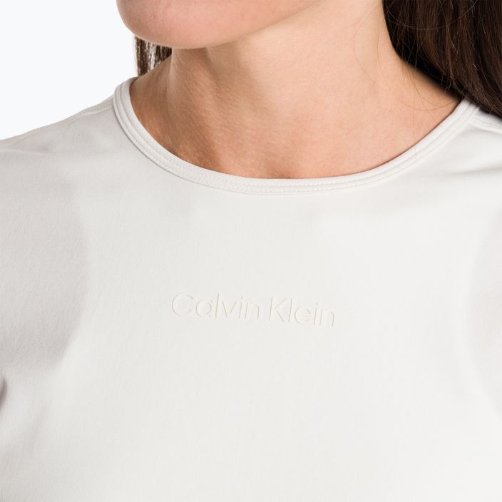 Дамска тениска Calvin Klein Knit от бял велур 4