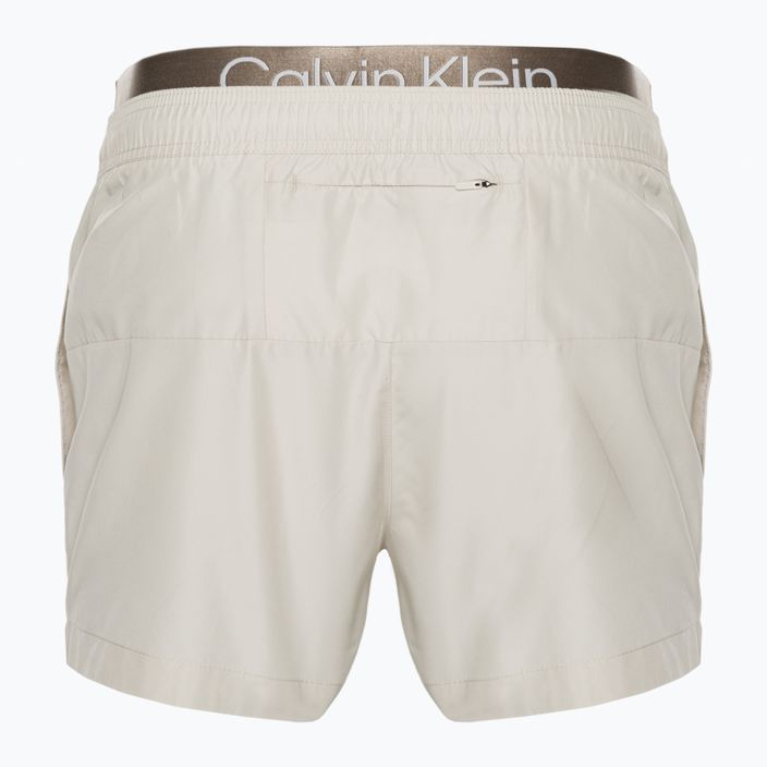 Мъжки къси бански Calvin Klein Short Double Wb бежови 2