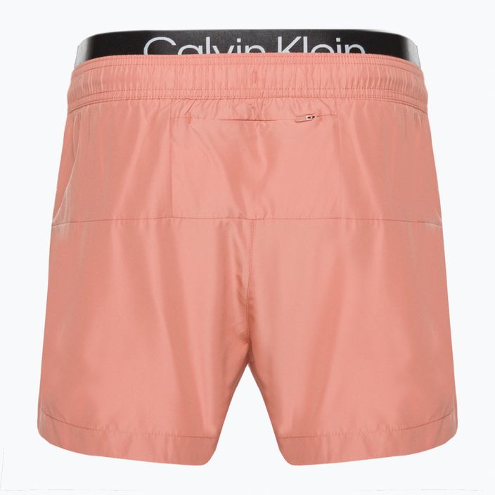 Мъжки къси бански Calvin Klein Short Double Wb розови къси панталони 2