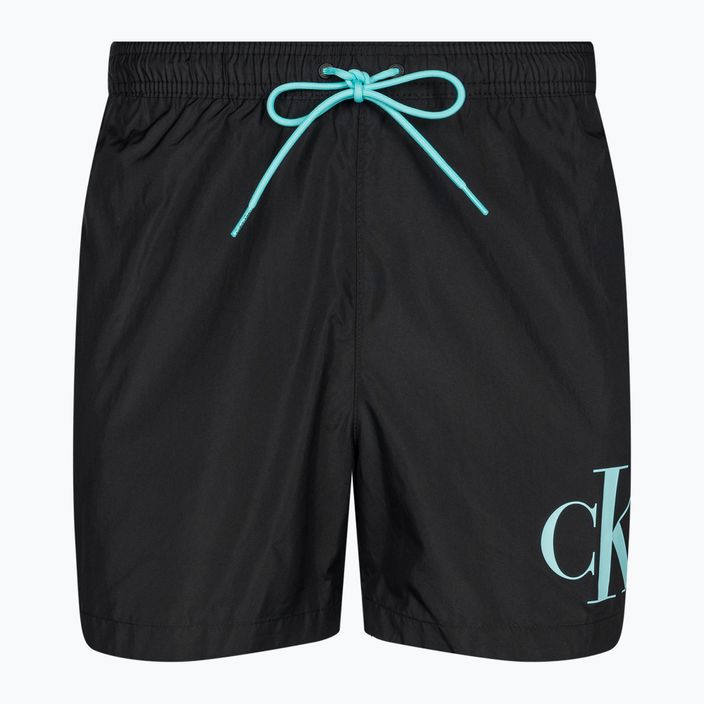 Мъжки къси панталони за плуване Calvin Klein Medium Drawstring black/blue