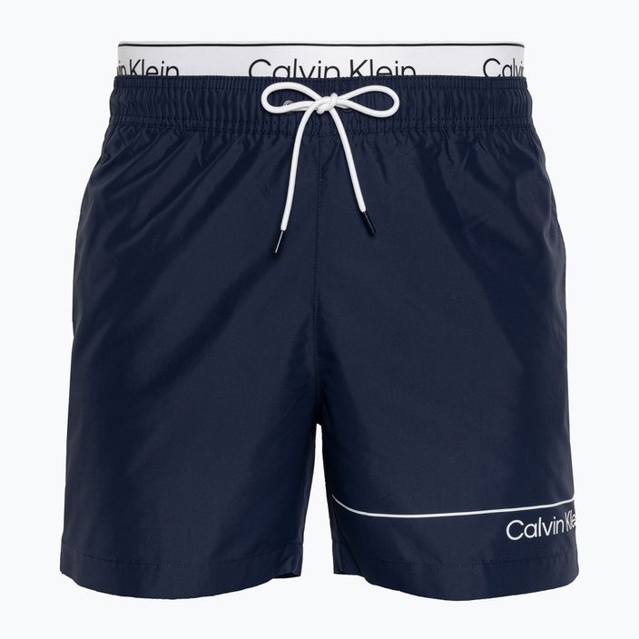Мъжки бански шорти Calvin Klein Medium Double WB с подпис в тъмносиньо