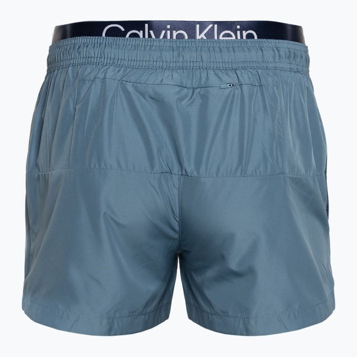 Мъжки къси бански Calvin Klein Short Double Waist Band приглушен керемиден цвят 2