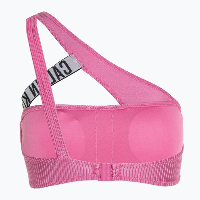 Calvin Klein Горна част на бански костюм One Shoulder Bralette-RP bold pink 2