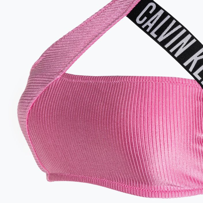 Calvin Klein Горна част на бански костюм One Shoulder Bralette-RP bold pink 3