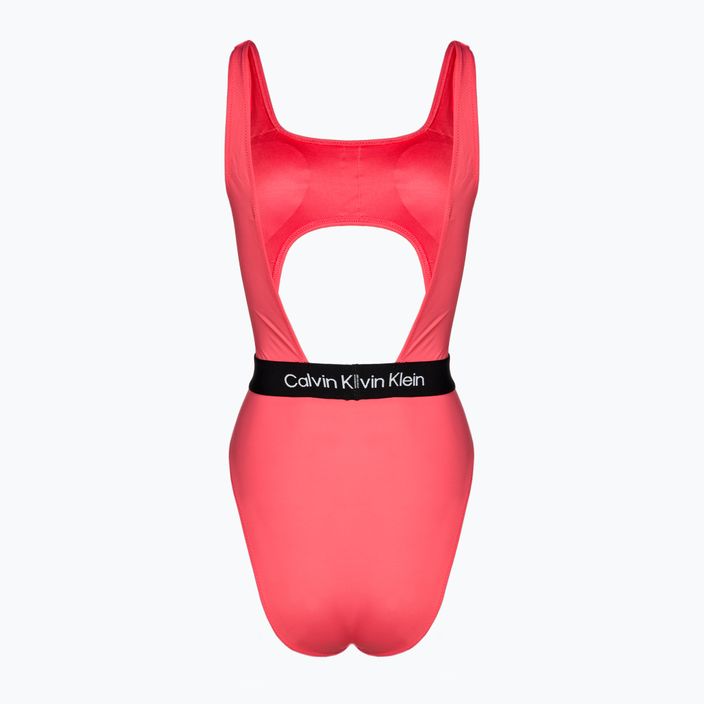 Дамски бански костюм от една част Calvin Klein Cut Out One Piece-RP calypso coral 2