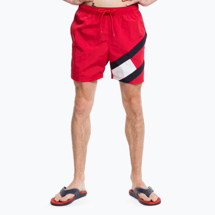 Мъжки къси панталони за плуване Tommy Hilfiger Sf Medium Drawstring red 4