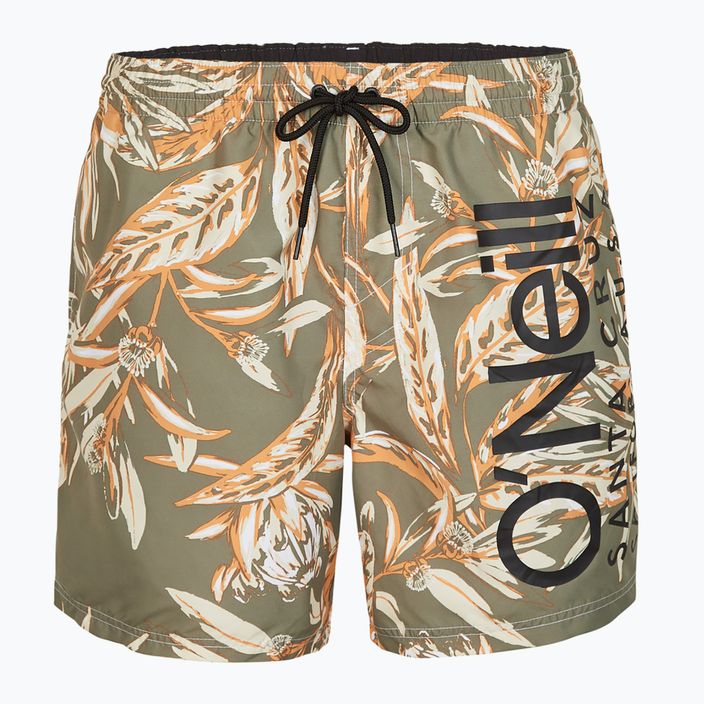 Мъжки къси панталони за плуване O'Neill Cali Floral 16'', дълбоки лишеи, с флорални мотиви