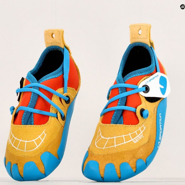 Детска обувка за катерене Gripit на La Sportiva, жълта/огнена 11