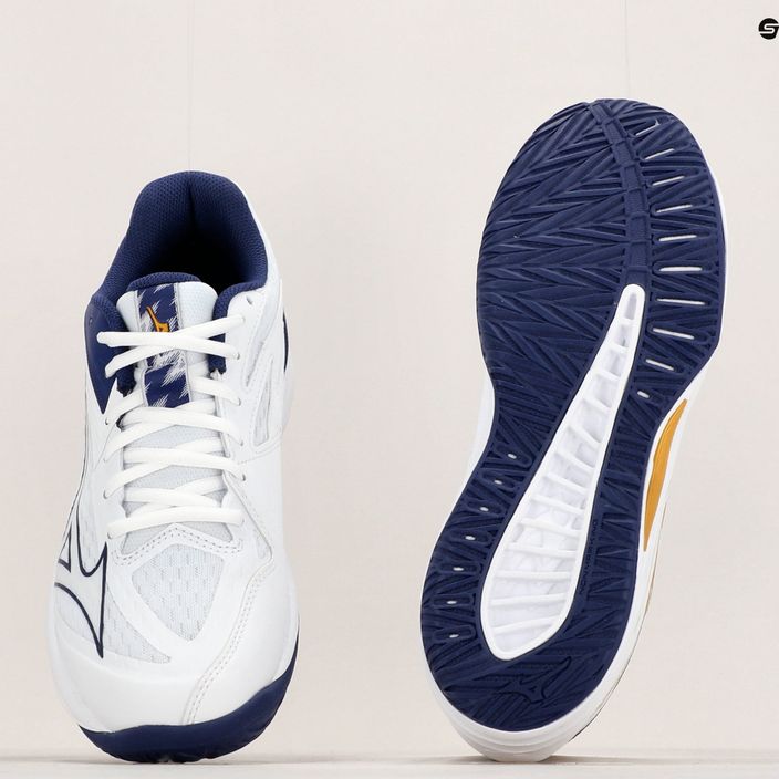 Мъжки обувки за волейбол Mizuno Thunder Blade Z white / blue ribbon / mp gold 10
