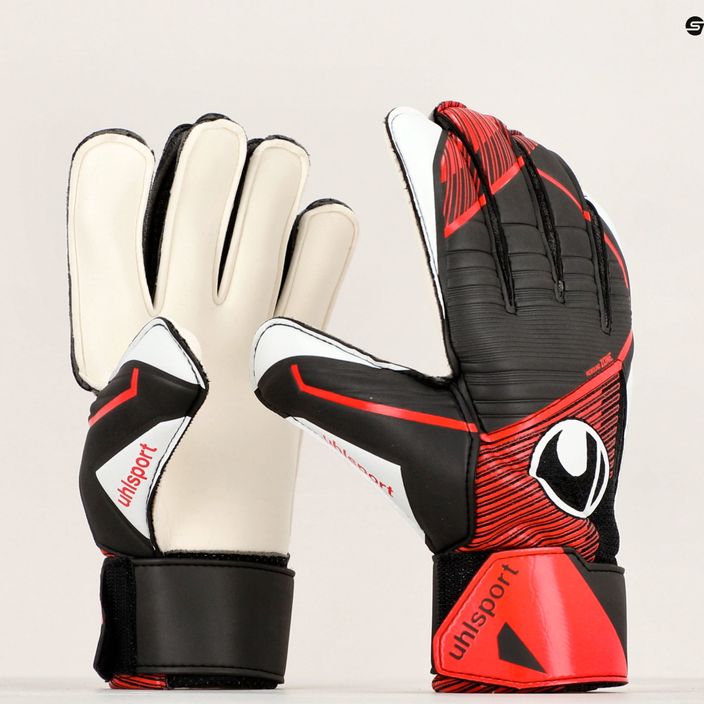 Uhlsport Powerline Starter Меки вратарски ръкавици черно/червено/бяло 4