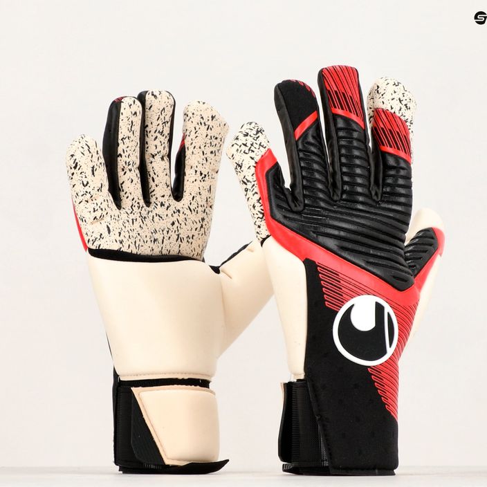 Uhlsport Powerline Supergrip+ Flex вратарски ръкавици черни/червени/бели 4