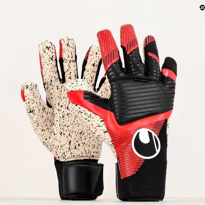 Uhlsport Powerline Supergrip+ Reflex вратарски ръкавици черни/червени/бели 4