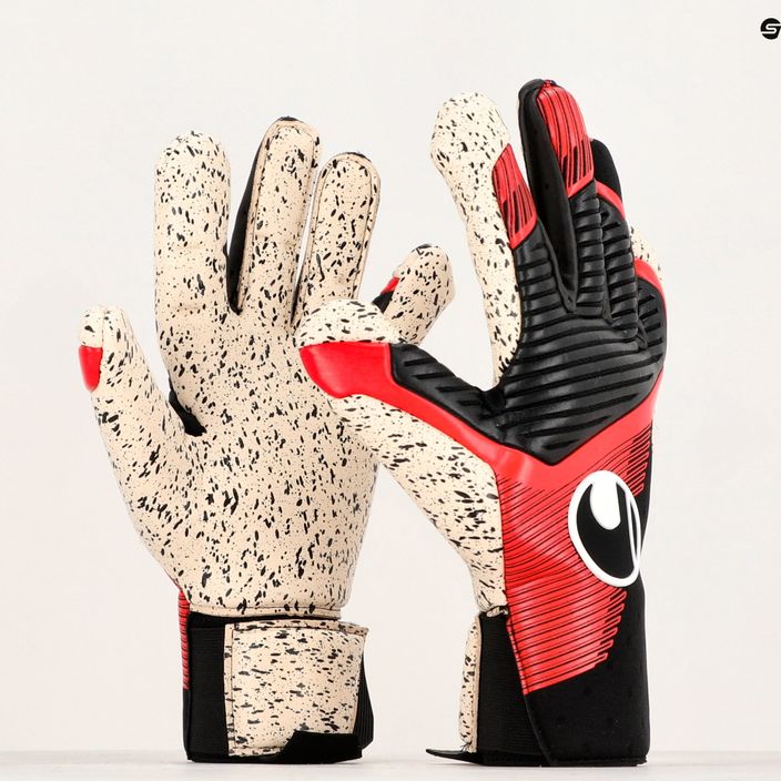 Uhlsport Powerline Supergrip+ вратарски ръкавици черно/червено/бяло 4