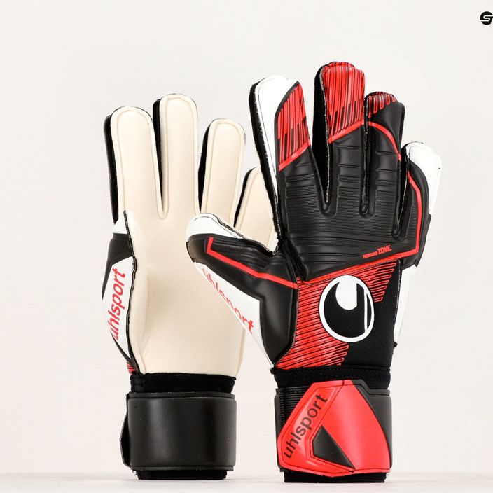 Uhlsport Powerline Supersoft вратарски ръкавици черни/червени/бели 4
