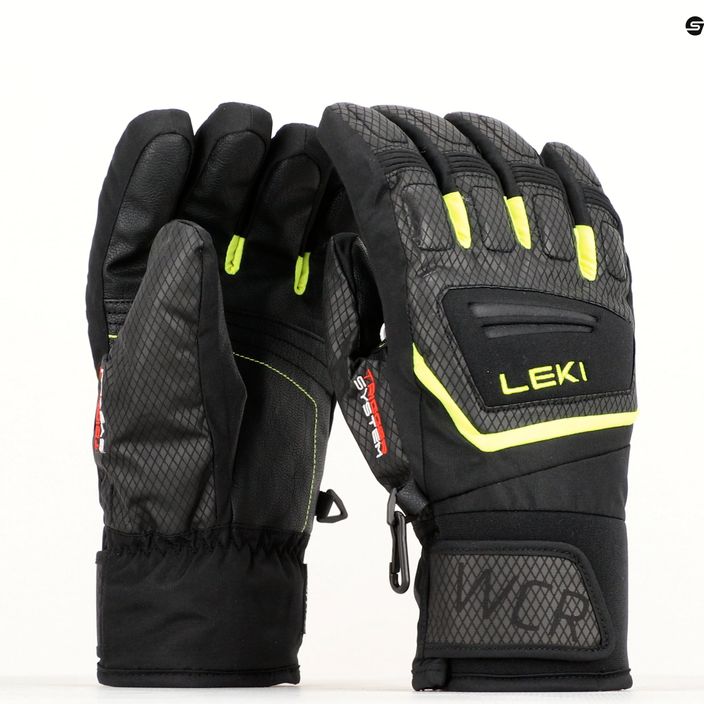 LEKI WCR Team 3D Junior ски ръкавици black ice/lemon 10