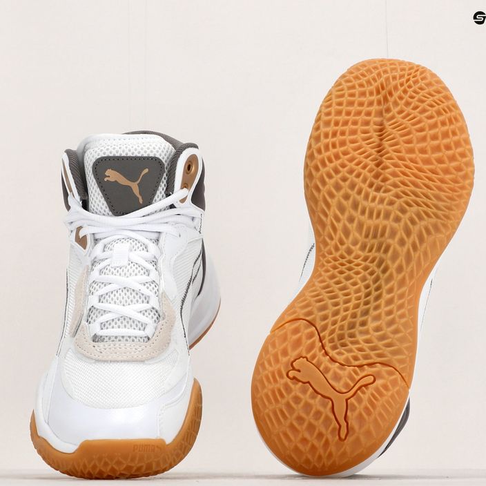 Мъжки баскетболни обувки PUMA Playmaker Pro Mid Trophies ash gray/cast iron/puma gold 16
