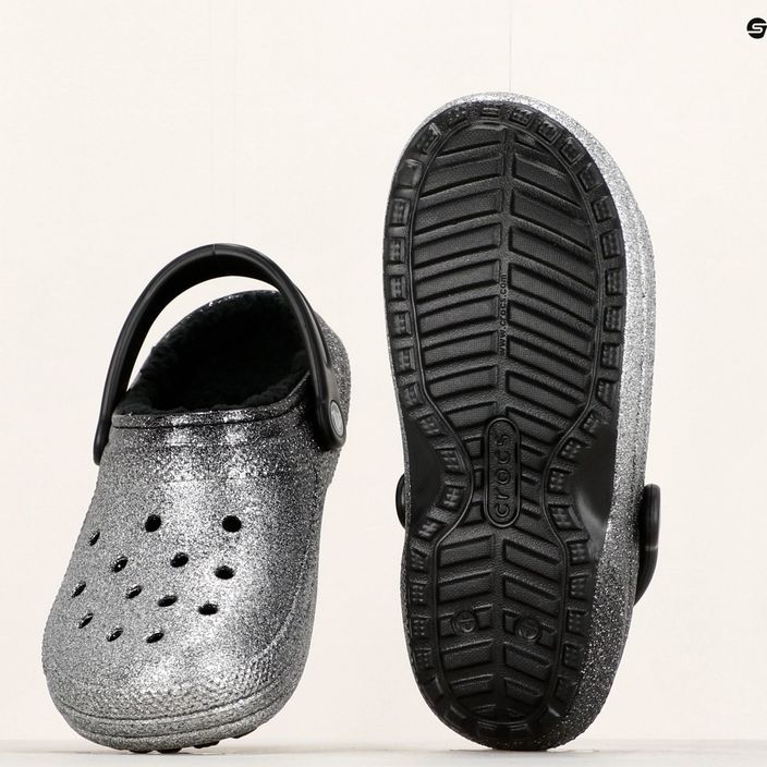 Crocs Classic Glitter Lined Clog black/silver джапанки 9