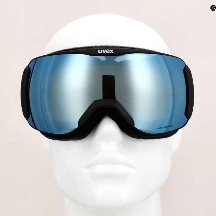 UVEX Downhill 2100 CV ски очила черен мат/огледално бяло/цветен цвят зелен 6