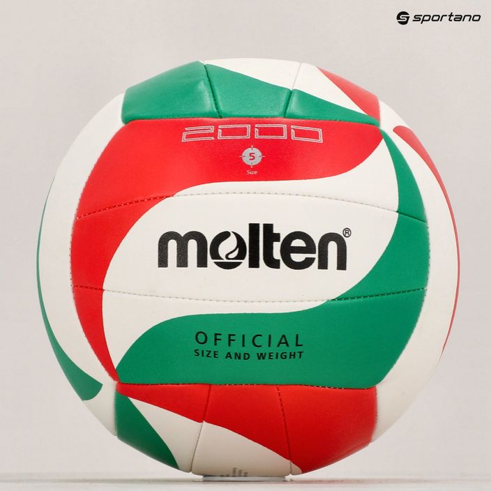 Molten волейболна топка V5M2000-5 бяло/зелено/червено размер 5 6