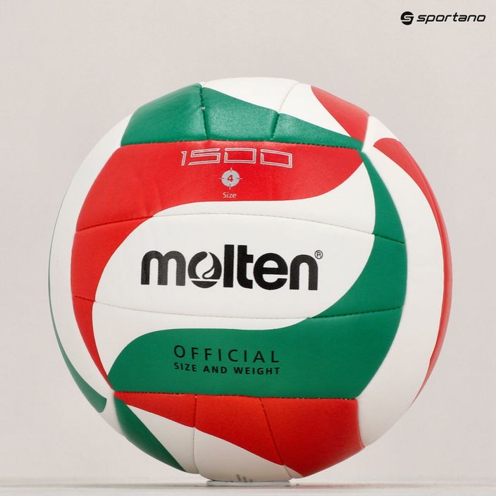 Волейболна топка Molten V4M1500 бяла/зелена/червена размер 4 6