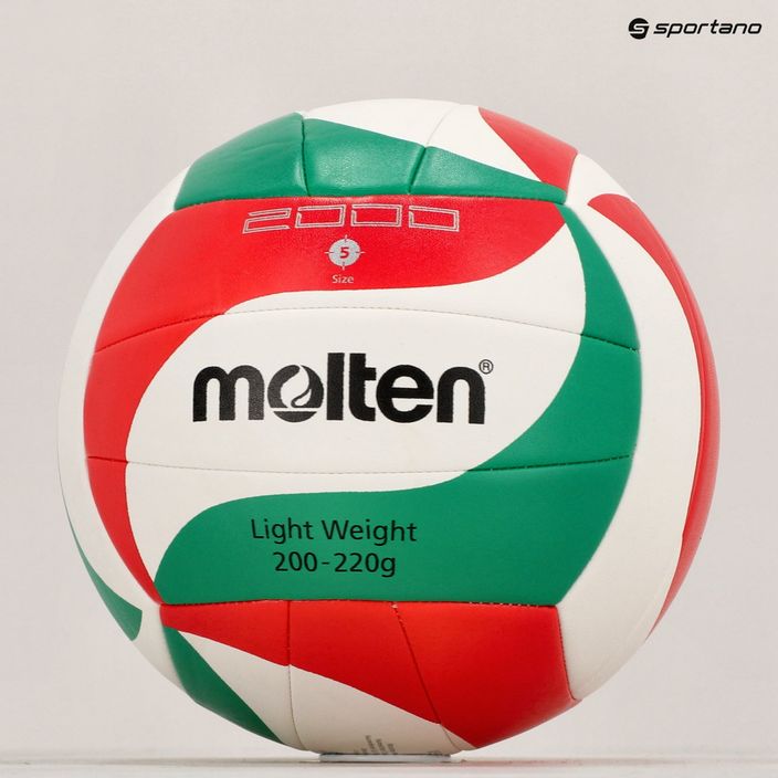 Волейболна топка Molten V5M2000-L-5 бяла/зелена/червена размер 5 6