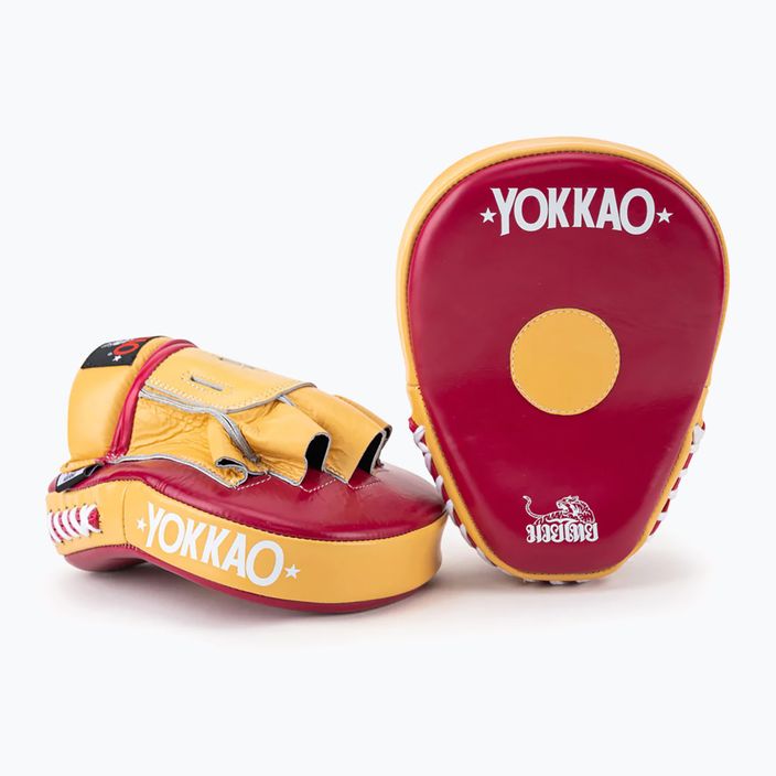 YOKKAO Focus Mitts Отворени тренировъчни дискове червено-жълти FYML-21 3
