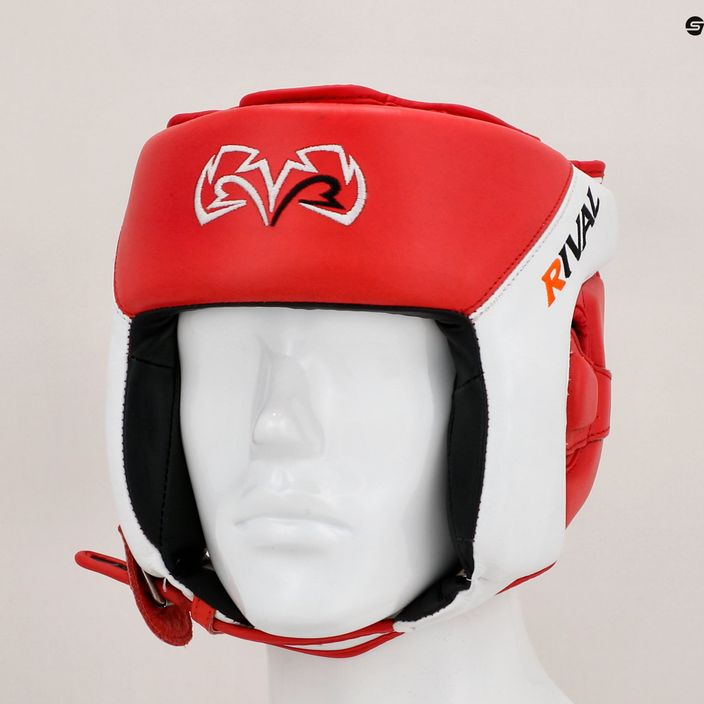 Rival Аматьорска състезателна боксова каска за глава червено/бяло 12
