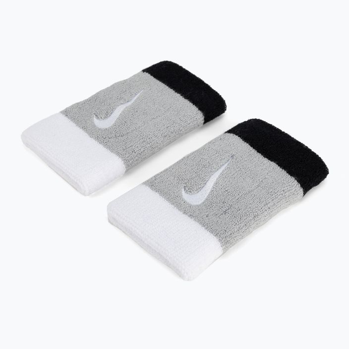 Nike Swoosh двойно широки ленти за китки 2 бр. сиво/черно N0001586-016