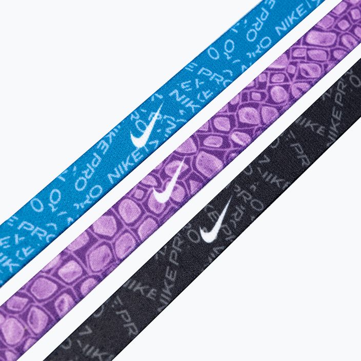 Nike Печатни ленти за глава 3 бр. индустриално синьо/лилаво cosmos/бяло 3