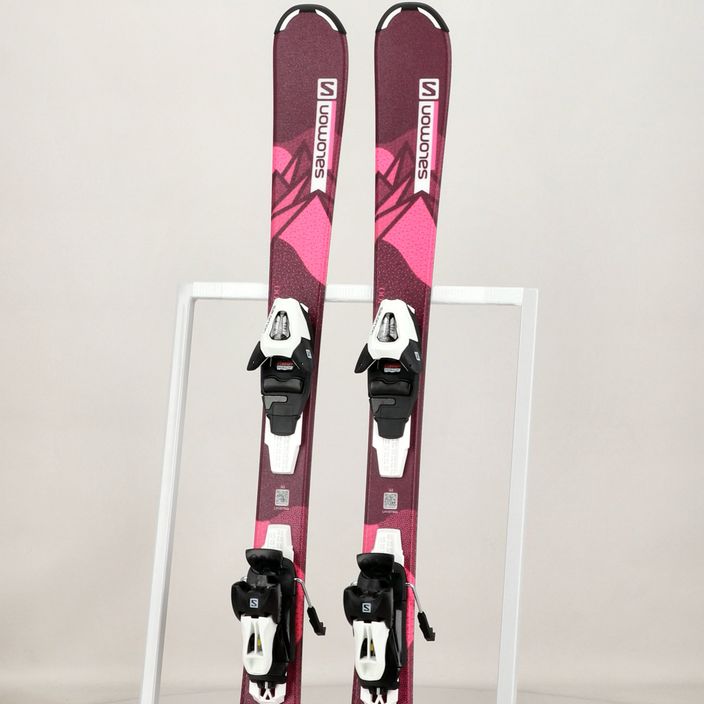 Детски ски за спускане Salomon Lux Jr S + C5 bordeau/pink 12