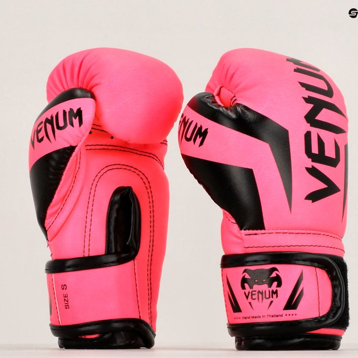 Детски боксови ръкавици Venum Elite Boxing във флуорово розово 11
