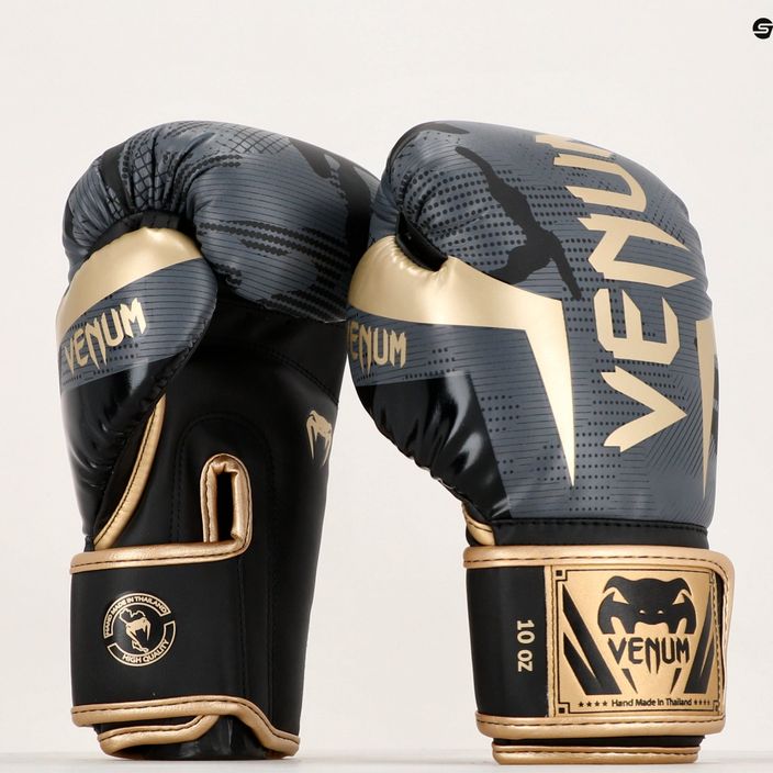 Venum Elite тъмно камуфлажни/златни боксови ръкавици 11