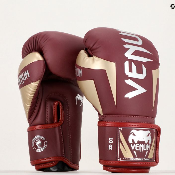 Боксови ръкавици Venum Elite бордо/злато 10