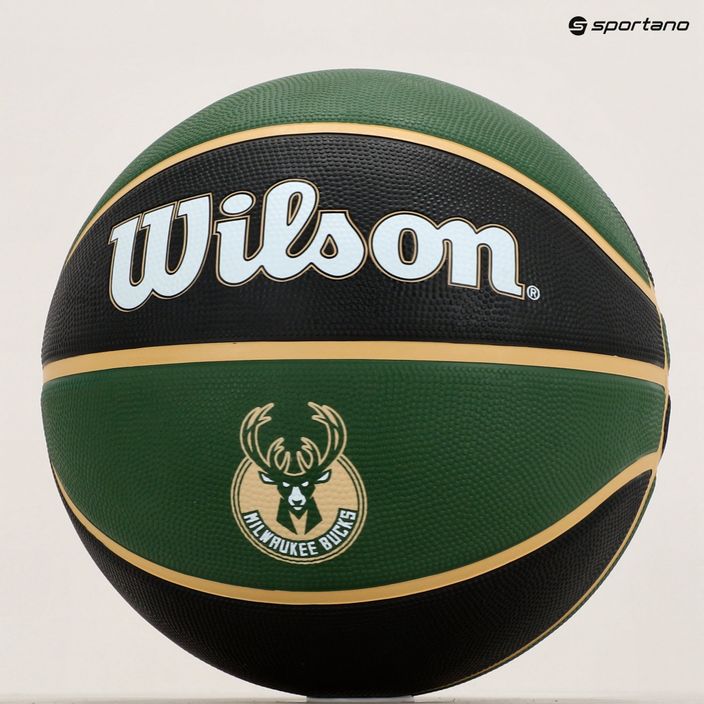 Wilson NBA Team Tribute баскетболна топка Milwaukee Bucks green WTB1300XBMIL 7