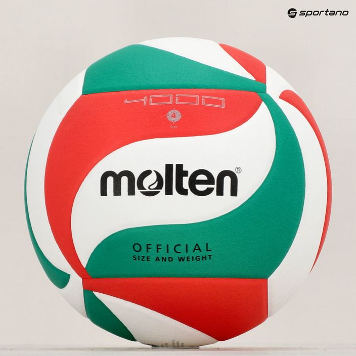 Волейболна топка Molten V4M4000-4 бяла/зелена/червена размер 4 6