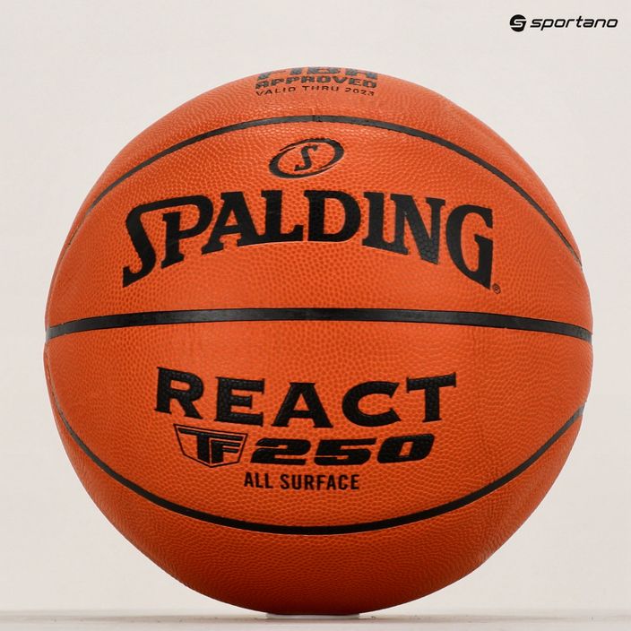 Spalding TF-250 React Logo FIBA баскетбол оранжев 76967Z 6