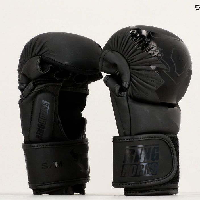 Ringhorns Зарядни ръкавици за спаринг ММА черни/черни 12