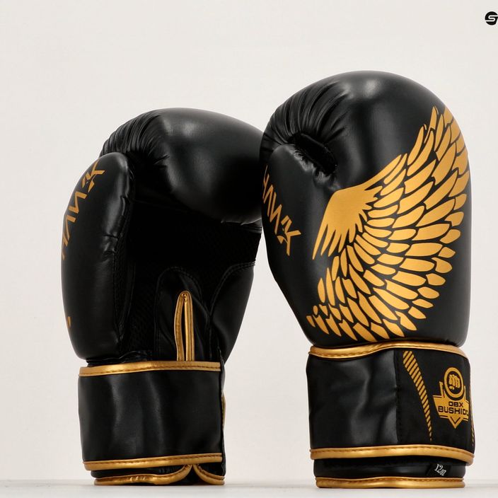 Боксови ръкавици Bushido HAWK Active Clima черно и златно B-2v17 7