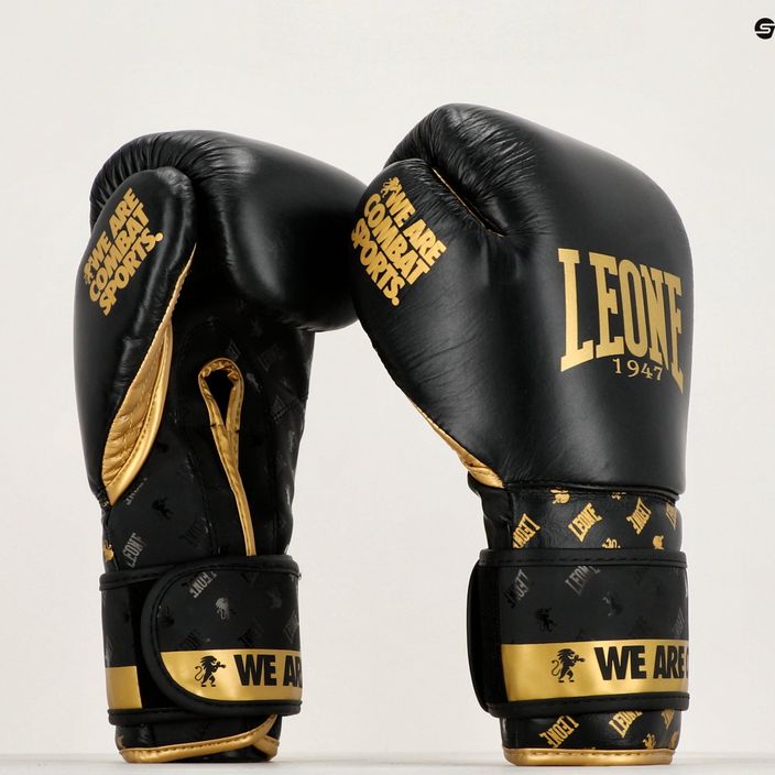 Боксови ръкавици Leone Dna в черно и златно GN220 10