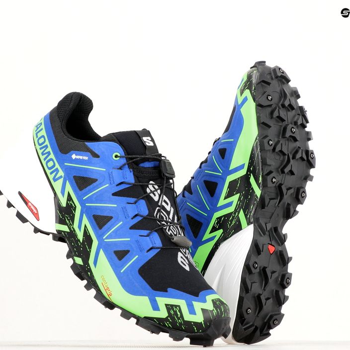 Мъжки обувки за бягане Salomon Spikecross 6 GTX black/surf the web/green gecko 17