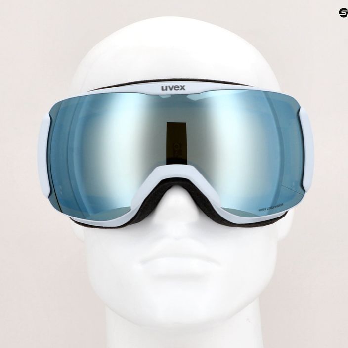 Дамски ски очила UVEX Downhill 2100 CV WE S2 арктическо синьо матово/огледално бяло/цветен цвят зелен 6