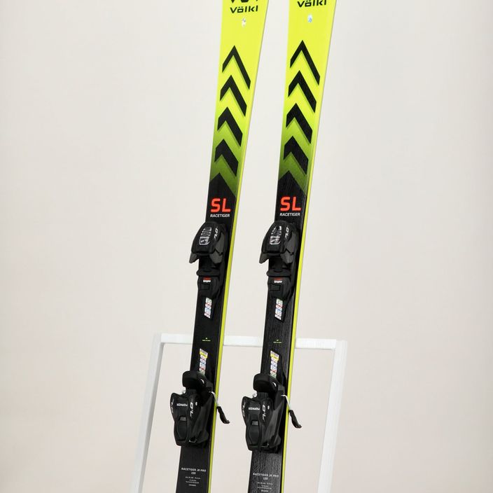 Детски ски за спускане Völkl Racetiger Junior Pro + 7.0 VMotion Jr flo yellow/black 7