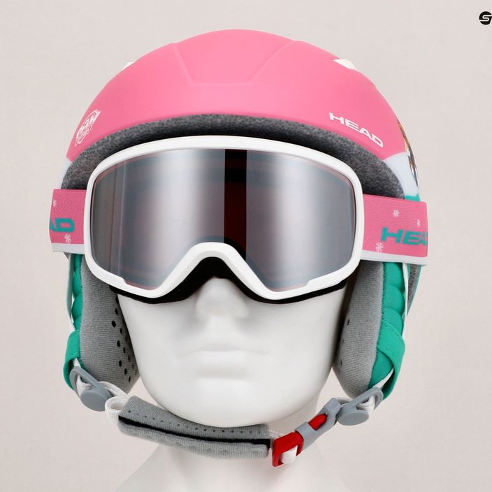 Детска ски каска HEAD Maja Комплект лапи + очила розов 9