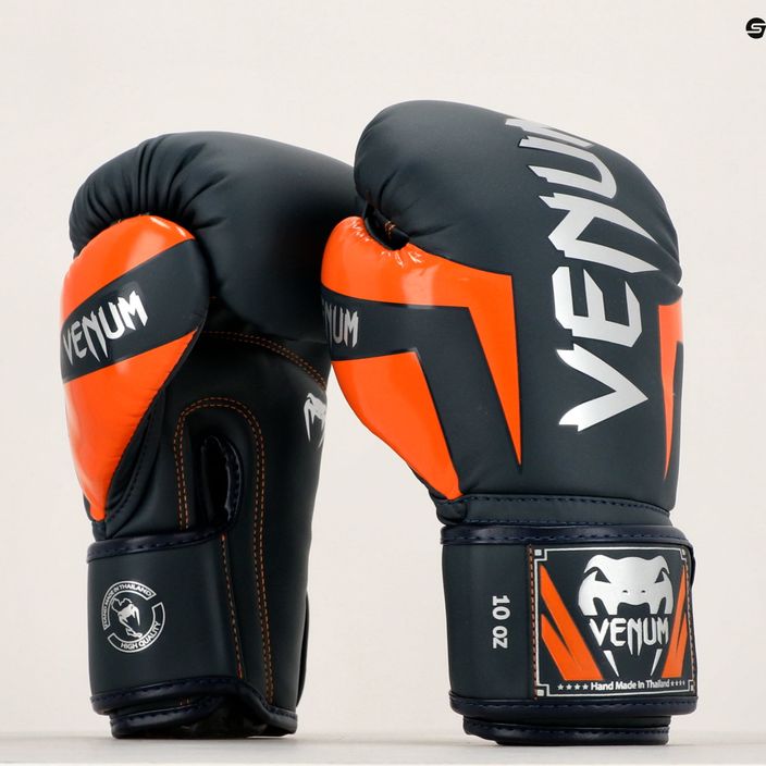 Боксови ръкавици Venum Elite navy/silver/orange 11