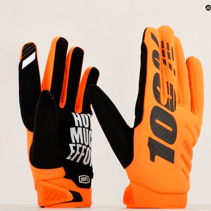 Мъжки ръкавици за колоездене 100% Brisker orange 10003 6