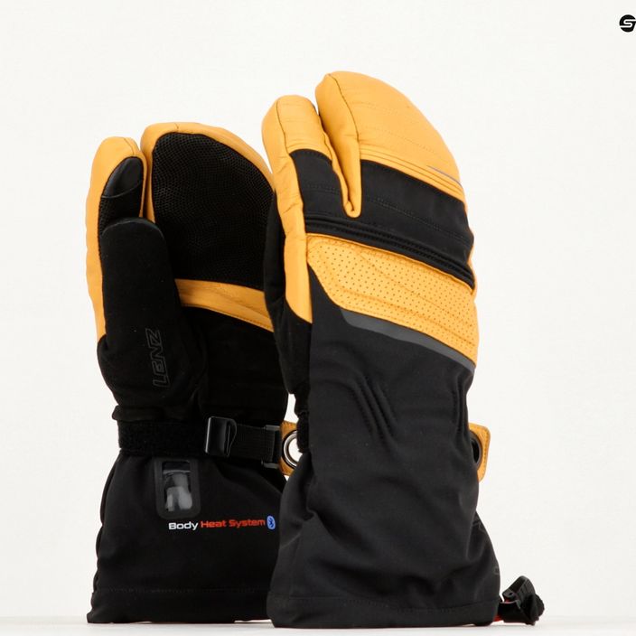 LENZ Heat Glove 8.0 Finger Cap Lobster отопляема ски ръкавица черно-жълта 1207 12