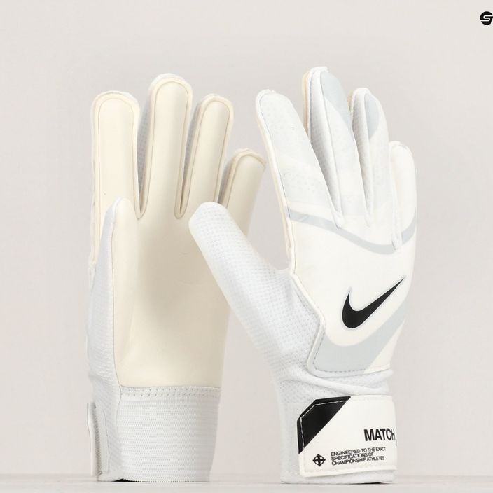 Детски вратарски ръкавици Nike Match бяло/чиста платина/черно 6