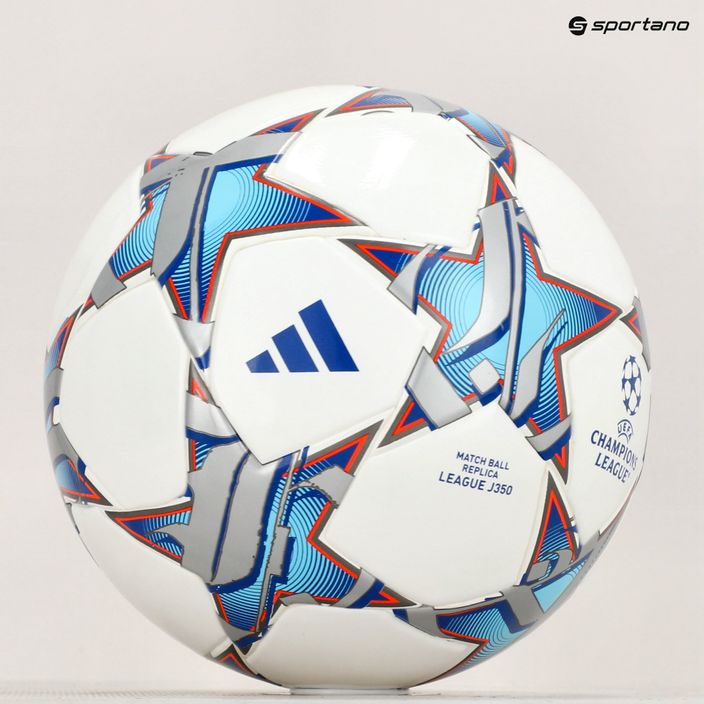 adidas UCL League 23/24 футболна топка бяло/сребрист металик/ярко синьо/кралско синьо размер 4 6